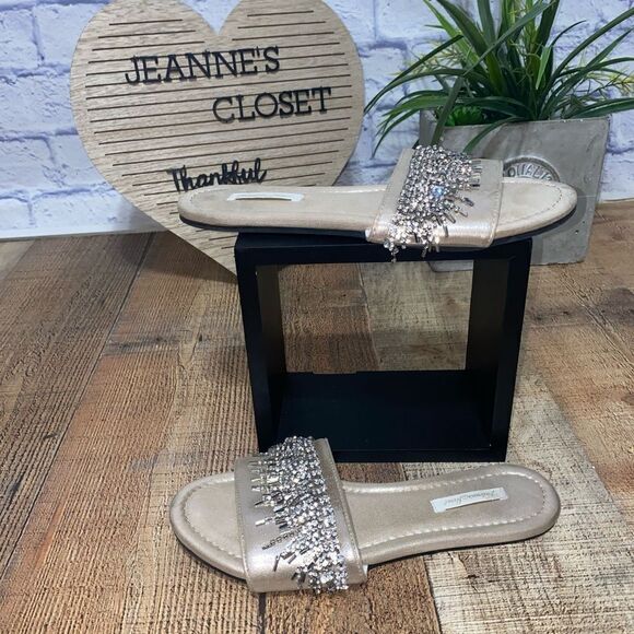 Victoria’s Secret rhinestone fringe slip on sandals - Picture 5 of 7